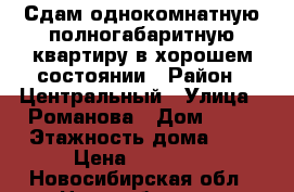 Сдам однокомнатную полногабаритную квартиру в хорошем состоянии › Район ­ Центральный › Улица ­ Романова › Дом ­ 35 › Этажность дома ­ 5 › Цена ­ 14 000 - Новосибирская обл., Новосибирск г. Недвижимость » Квартиры аренда   . Новосибирская обл.,Новосибирск г.